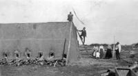 Brickyard_-Oven_the_backed_the_bricks.__Mr_Favreau_on_roof___Johny_on_ladder.__Mrs._Gautheir,_Germaine___Therese,_Mrs._Favreau___Mr.___Mrs._Gautheir.jpg